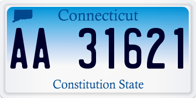 CT license plate AA31621