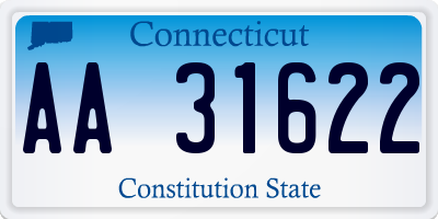 CT license plate AA31622