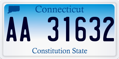 CT license plate AA31632