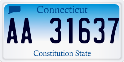 CT license plate AA31637