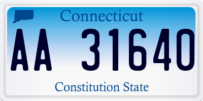 CT license plate AA31640