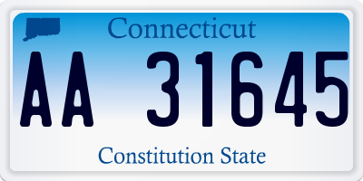CT license plate AA31645