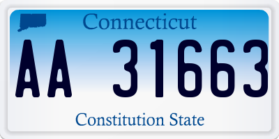 CT license plate AA31663
