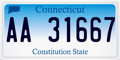 CT license plate AA31667