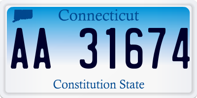 CT license plate AA31674