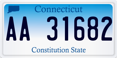 CT license plate AA31682