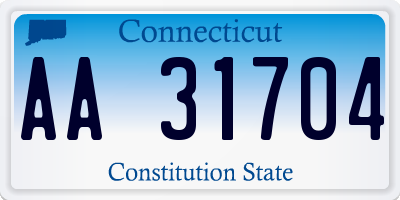 CT license plate AA31704