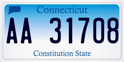 CT license plate AA31708