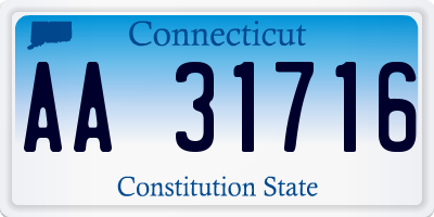 CT license plate AA31716