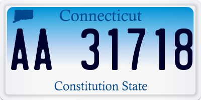 CT license plate AA31718