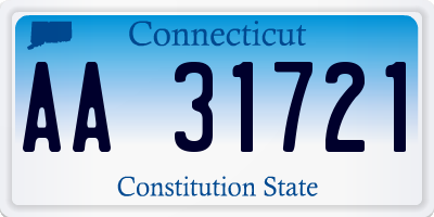 CT license plate AA31721