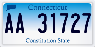 CT license plate AA31727