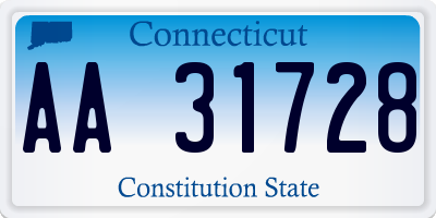CT license plate AA31728