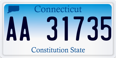 CT license plate AA31735