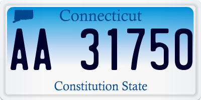 CT license plate AA31750