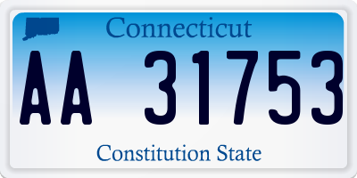 CT license plate AA31753