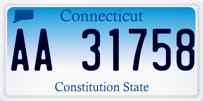 CT license plate AA31758