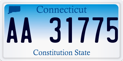 CT license plate AA31775