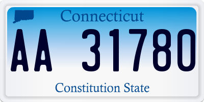 CT license plate AA31780