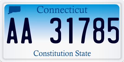CT license plate AA31785