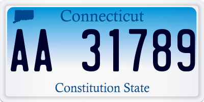 CT license plate AA31789