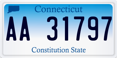 CT license plate AA31797