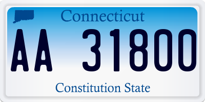 CT license plate AA31800