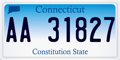 CT license plate AA31827