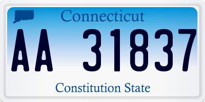 CT license plate AA31837