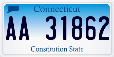 CT license plate AA31862