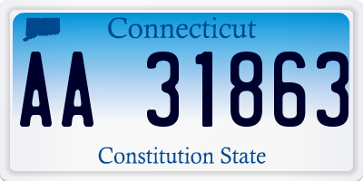 CT license plate AA31863