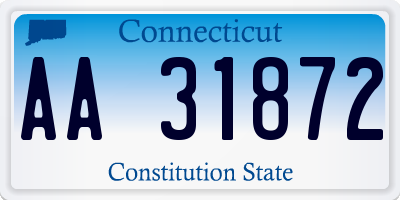 CT license plate AA31872