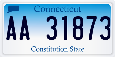 CT license plate AA31873