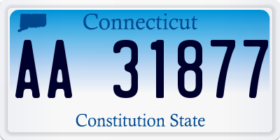 CT license plate AA31877