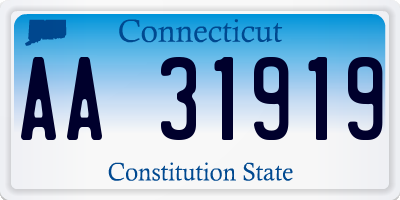 CT license plate AA31919