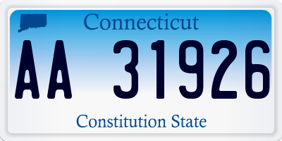 CT license plate AA31926
