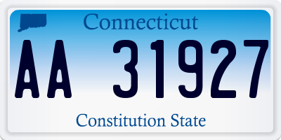 CT license plate AA31927