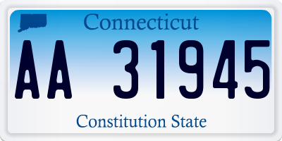 CT license plate AA31945