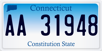 CT license plate AA31948