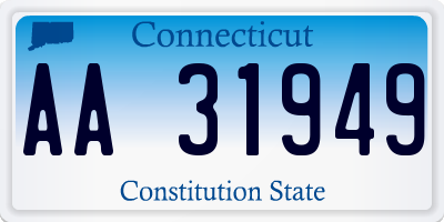 CT license plate AA31949