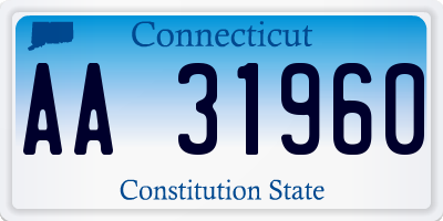 CT license plate AA31960