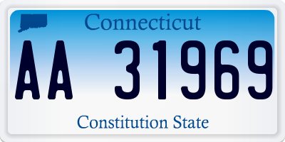 CT license plate AA31969