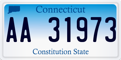 CT license plate AA31973