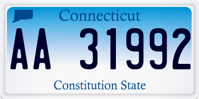 CT license plate AA31992