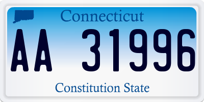 CT license plate AA31996