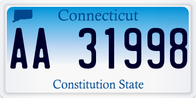 CT license plate AA31998