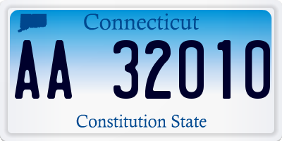 CT license plate AA32010