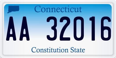 CT license plate AA32016