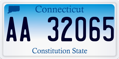 CT license plate AA32065