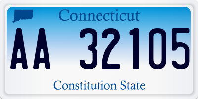 CT license plate AA32105
